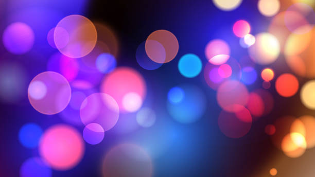 istock Bright bokeh lights. Festive abstract blurred background. Vibrant defocused glowing lights effect. Graphic template for celebration banners and invitations. 2185411158