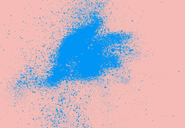 istock Blue ink drops and art splashes. Template blotter spots, liquid paint drip drop splash and ink splatter. Artistic vector dirty grunge art spot. Blue drip splash, splat messy inkblot. 2185411302