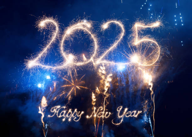 istock Sparkler Happy New Year 2025 with fireworks 2185418106