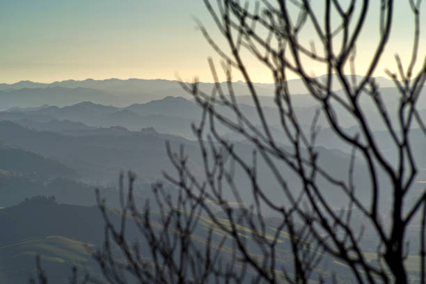 Mountain and mist landscape, camino de santiago, camino primitivo, Lugo province, Galicia, Spain.