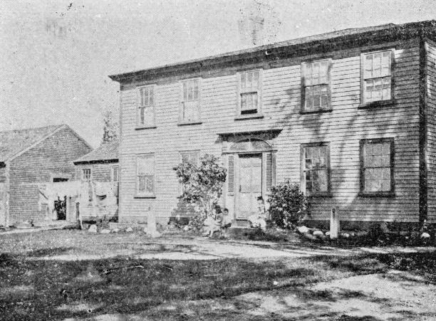 istock Antique image of Worcester and surroundings, Massachusetts: Farmhouse 2185425262