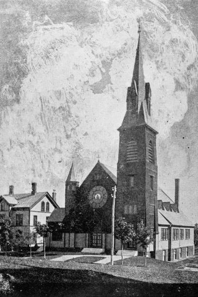 istock Antique image of Worcester and surroundings, Massachusetts: Catholic Church, Gardner 2185425718