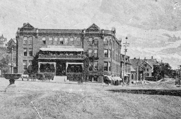 istock Antique image of Worcester and surroundings, Massachusetts: Windsor House, Gardner 2185425877