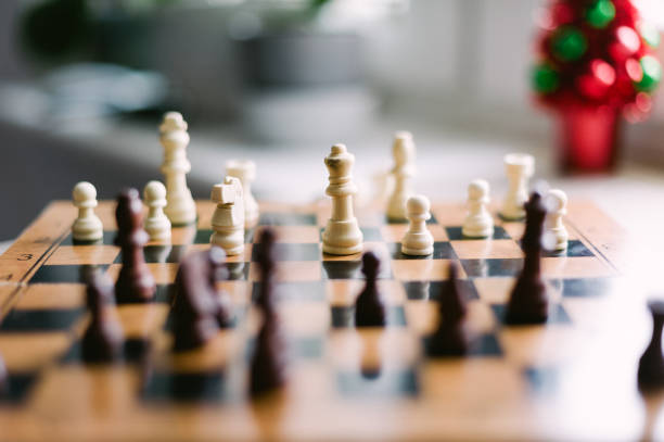 istock A chess board with a black and white king and pawns 2185428227