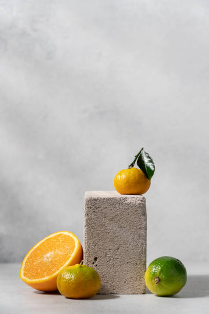 istock Concrete podium surrounded by citrus 2185430852