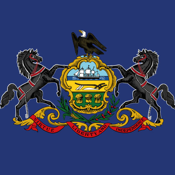 istock Square federal state flag of PENNSYLVANIA 2185431309
