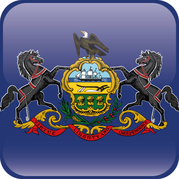 istock Cube federal state flag of PENNSYLVANIA 2185431558