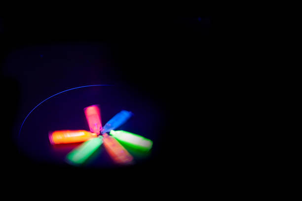 Abstract flower long-exposure shot of glowing neon lights