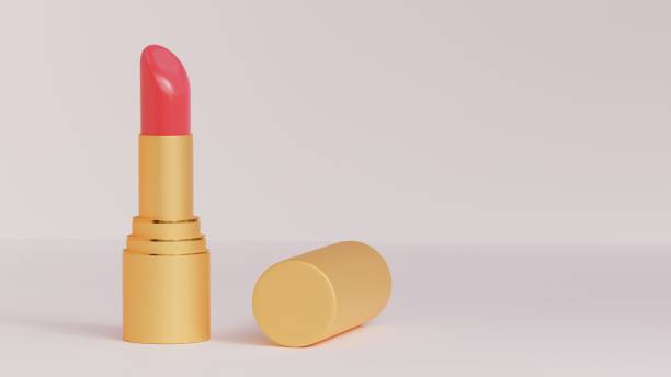 istock 3d red lipstick illustration on isolated white background 2185439207