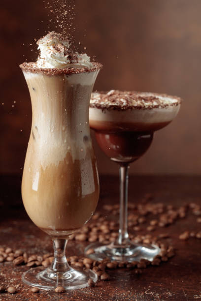 istock Cold coffee and chocolate cocktails. 2185439472