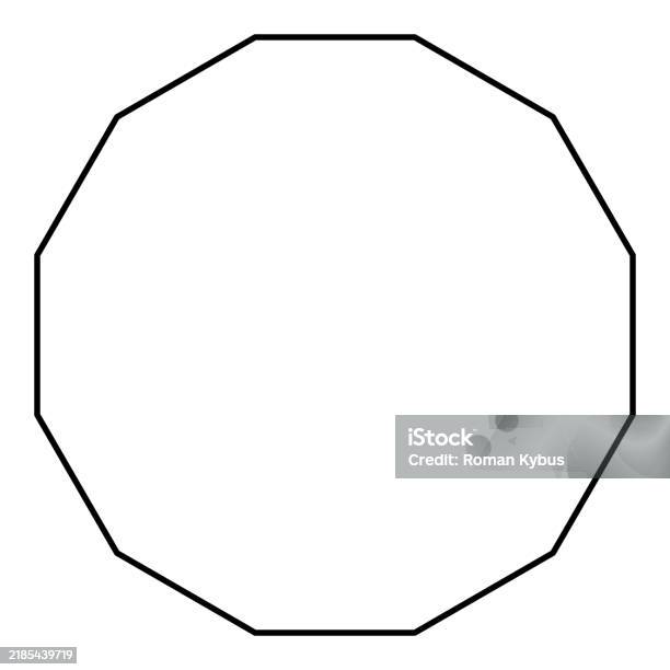 Dodecagonal Shape Dodecagon Shape Symbol Black And White Vector Silhouette Illustration ...