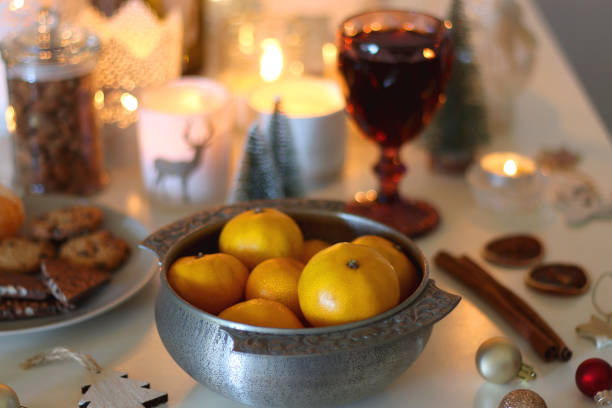 istock Holiday Decorations, Snacks, Drinks And Candles 2185439758