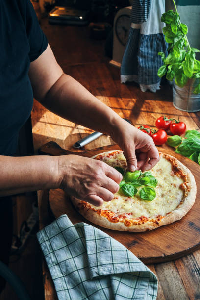 istock Pizza Margharita with Fresh Basil 2185445231