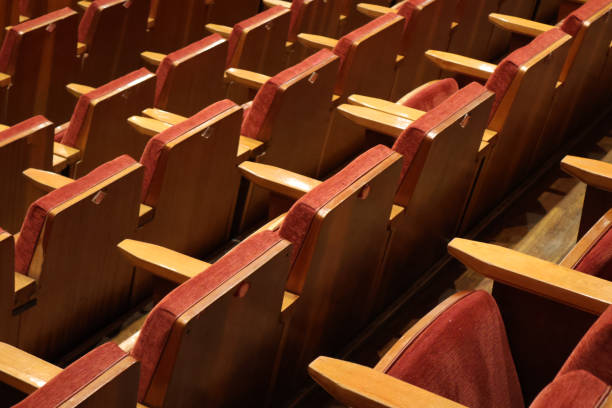 istock Rows of Elegant Red Theater Seats 2185445361