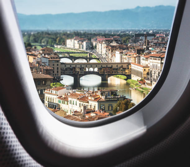 aerial view of florence from the plane