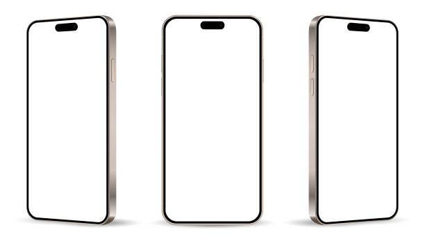 ilustraciones, imágenes clip art, dibujos animados e iconos de stock de maqueta realista de teléfono inteligente. teléfono móvil aislado sobre fondo blanco. teléfono celular desde diferentes ángulos de vista - phone mockup