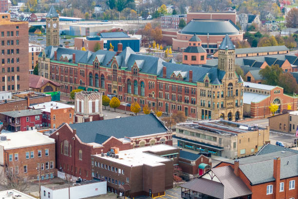 istock Midwest USA Cityscape Aerial View 2185458792