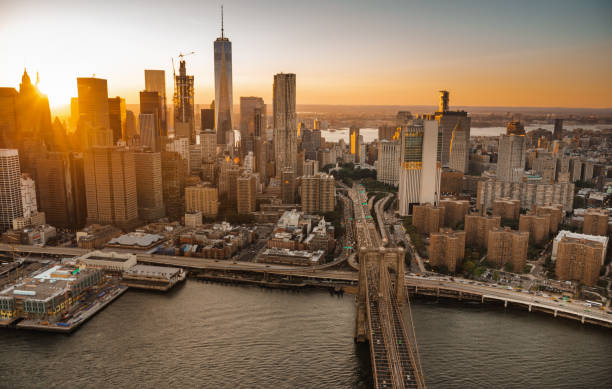 istock aerial view of manhattan at dusk 2185460743