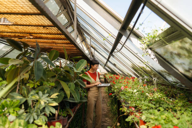 istock Woman in the Greenhouse 2185461470