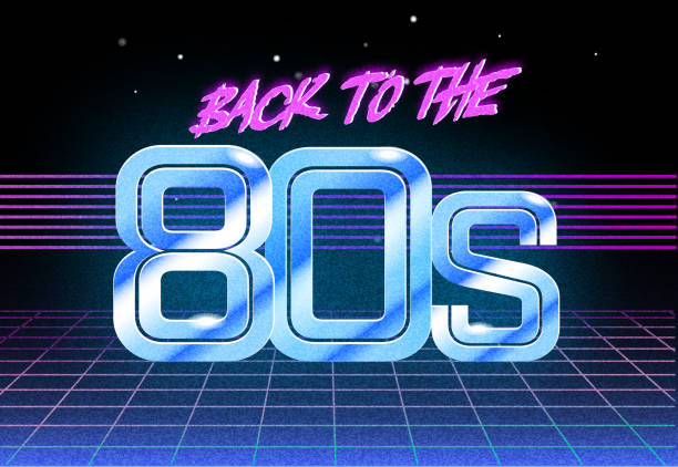 Vector illustration of a Back to the 80s party web banner design templates in retro Synthwave 80s style with color gradients. All fonts expanded. Includes vector eps and high resolution jpg.