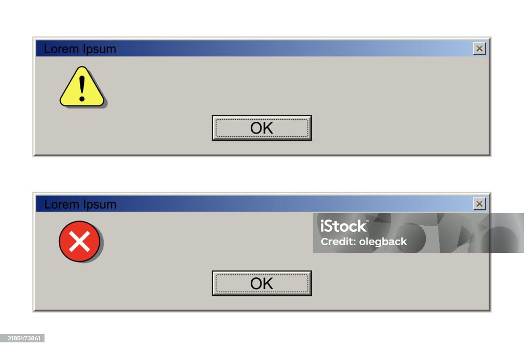Old Interface Window With Error Messages Pc Problems Web Browser Alert ...