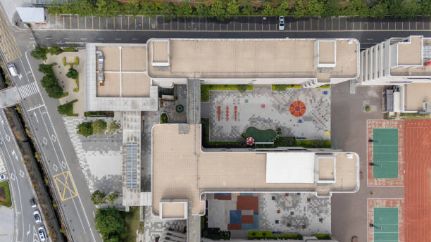 istock Top view of school roof 2185489028