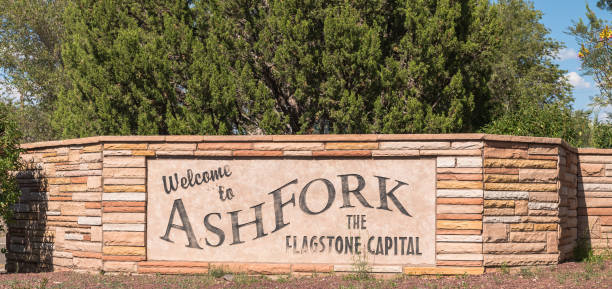 istock A sign for Ash Fork, Arizona, USA 2185491035