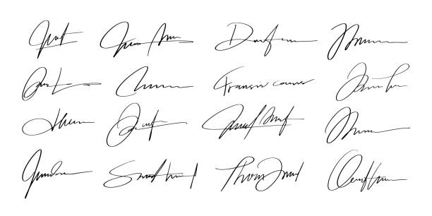 Abstract Signature Line Handwritten for Document and Business