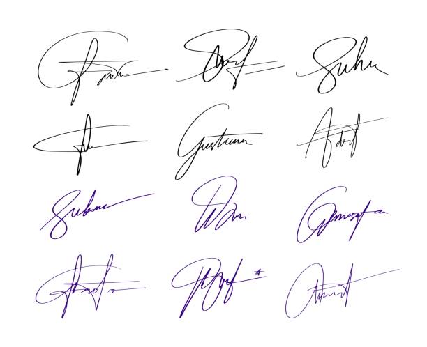 Handwritten Signature Line. Abstract Ink Pen Autograph