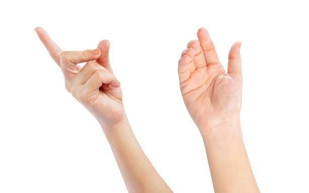 istock Female hand gesture isolated on white background, clipping path. 2185494739