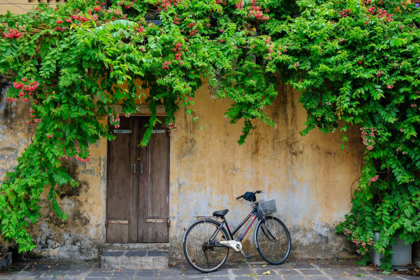 istock Photo of a bicycle against a yellow wall 2185496244