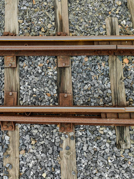 istock View of train Railway Tracks from the middle during daytime 2185497055