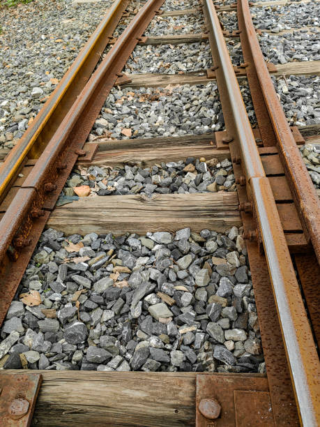 Close up of railway tracks as a concept of planning the future business strategy.