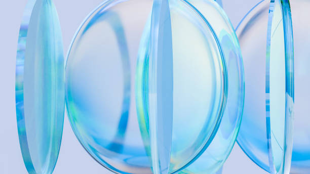 istock colorful translucent glass lenses, Rotate, glow spectrum, dispersion glass blocks spin, bright holographic, Abstract transparent glossy textile, optical technology, 3d render 2185502926