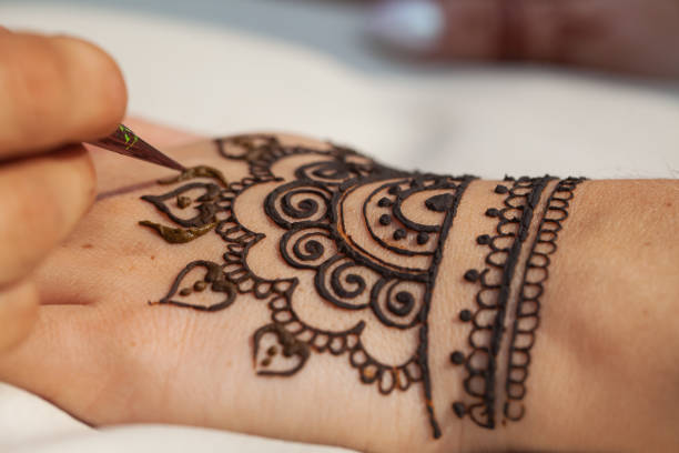 istock henna drawing mehendi artwork Indian culture 2185506961