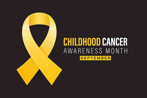 istock Childhood Cancer Awareness Month Banner, September. Card or Placard with Realistic 3D Vector Gold Yellow Ribbon on Black Background. Childhood Cancer Awareness Symbol. World Childhood Cancer Day 2185510383