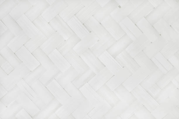 istock Old white bamboo weave texture background, pattern of woven rattan mat in vintage style. 2185518896