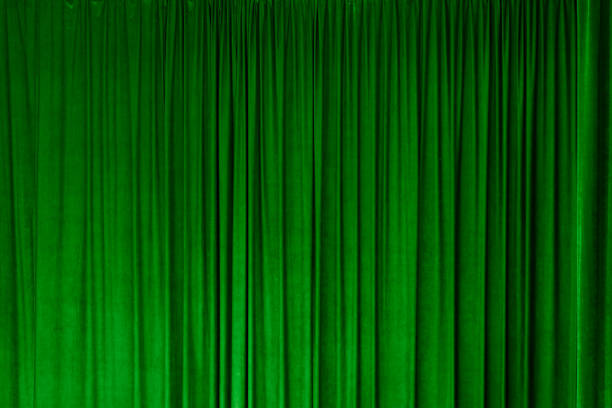 Green curtain in theatre background for design purpose