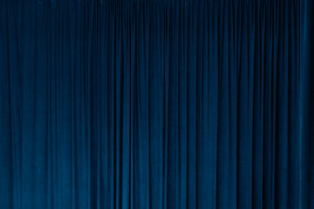 istock Blue curtain in theatre background 2185523520