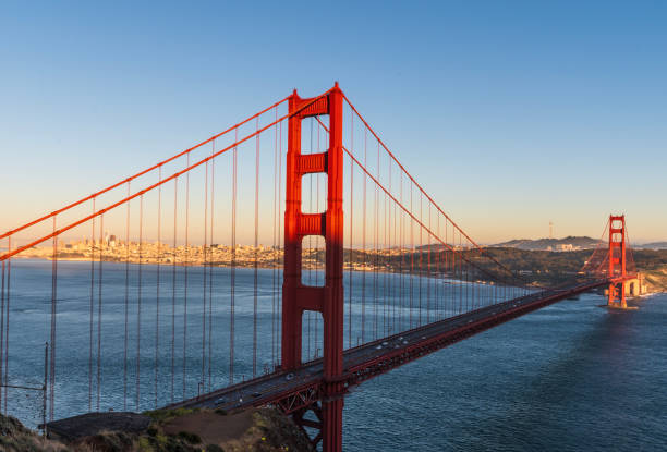 istock Beautiful view of Golden gate bridge at sunset time 2185525761