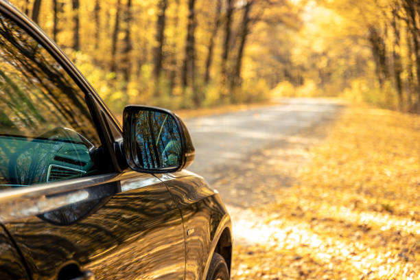 istock Rear view side mirror of a car. Seen through the rear view mirror. 2185528332