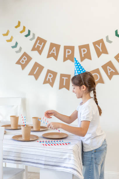 istock Birthday concept. Girl preparing for birthday. 2185531451