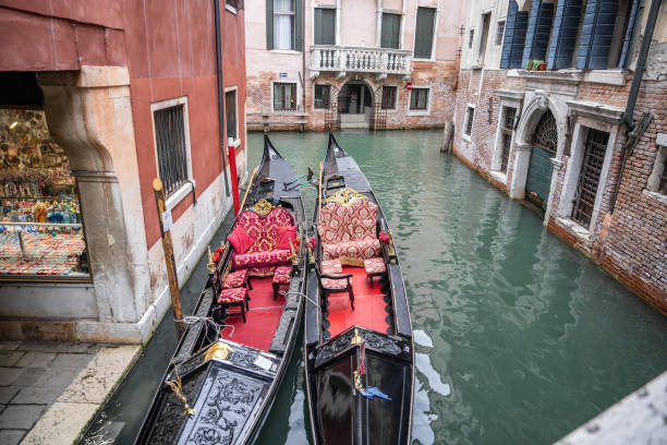 istock View on canal with boat, Venice Italy. 2185534529