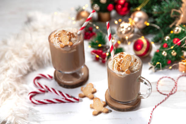 istock Gingerbread Latte hot chocolate for Christmas with gingerbread cookie and whipped cream 2185535446