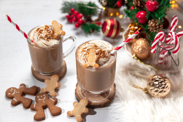 istock Gingerbread Latte hot chocolate for Christmas with gingerbread cookie and whipped cream 2185535447