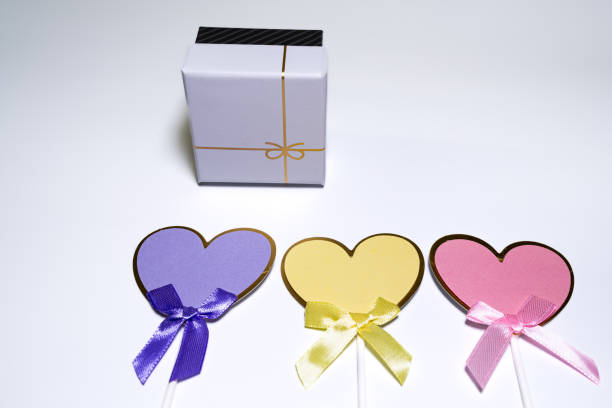 beautiful  valentine day  concept with a gift box on isolated white