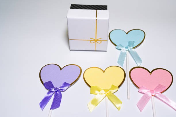 beautiful  valentine day  concept with a gift box on isolated white