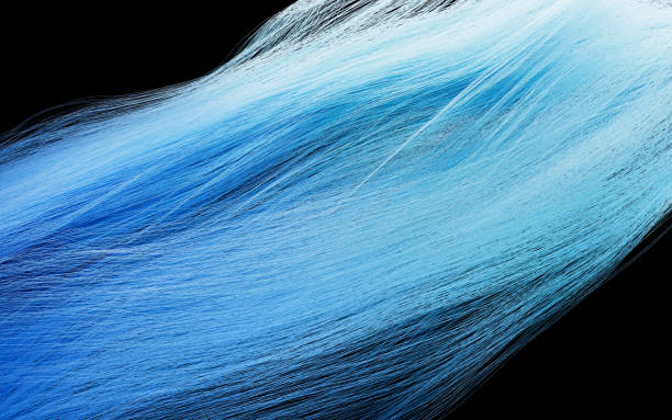 istock Wave hair with blue color, 3d rendering. 2185536654