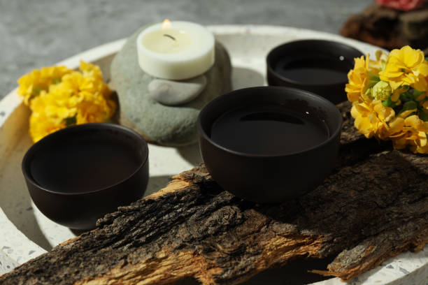 istock Cozy and tasty hot drink concept - asian tea 2185537385