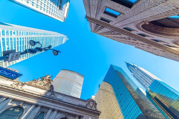istock Skyscrapers in Manhattan under a blue sky 2185544118